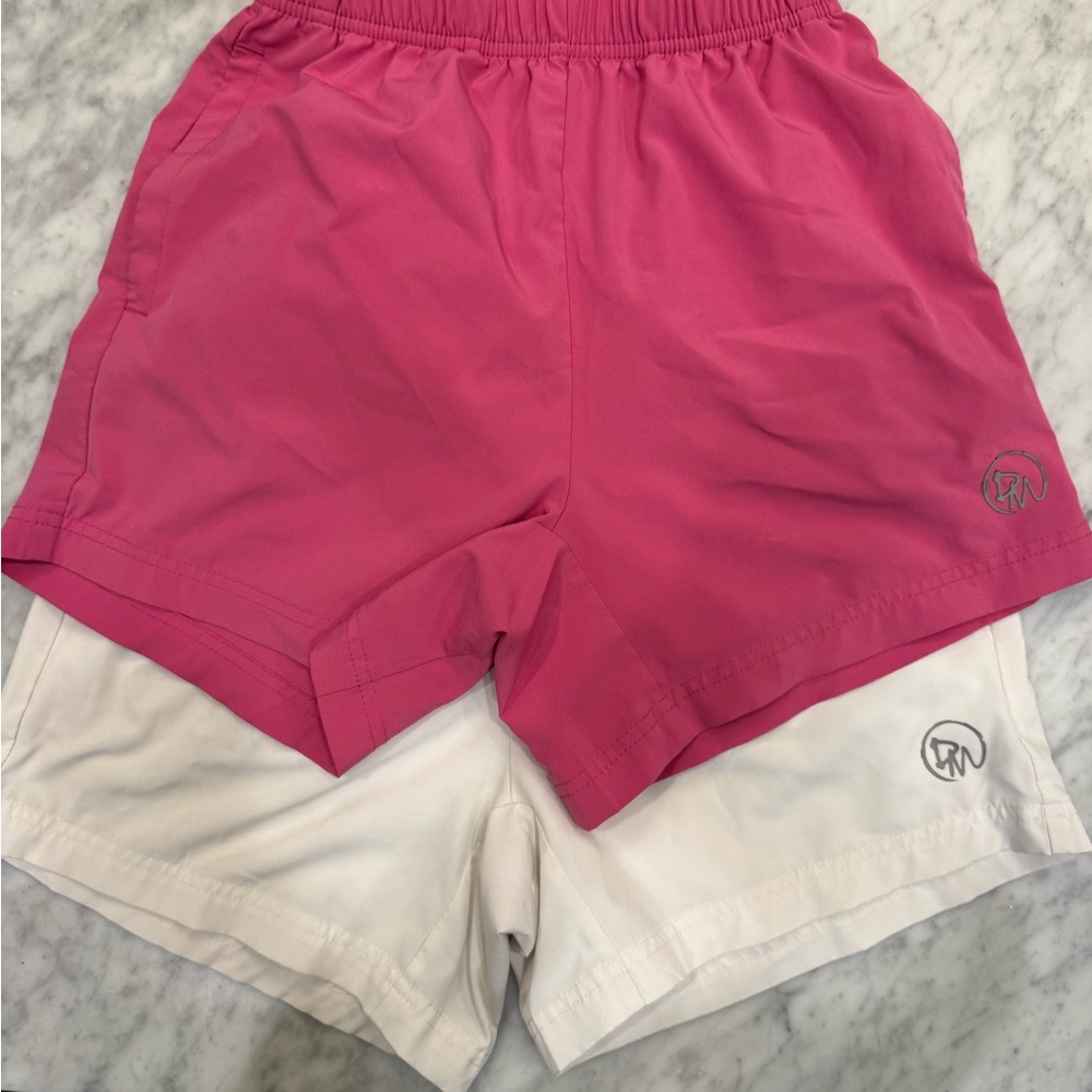 Dirty Mids Mens Pink and White Shorts